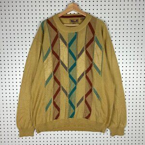 90s Colorful COOGI STYLE Sweater XL Gold Multicolor Hip Hop Leather Falcone Y2K